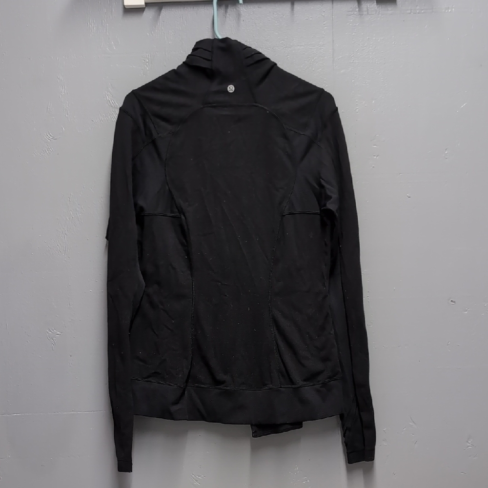 Lululemon Bhakti Yoga Jacket Size 12 Black Stretch Side Zip Yoga Pockets